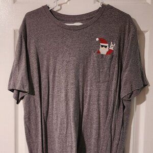 Gently worn Old Navy Santa pocket tee men size XL